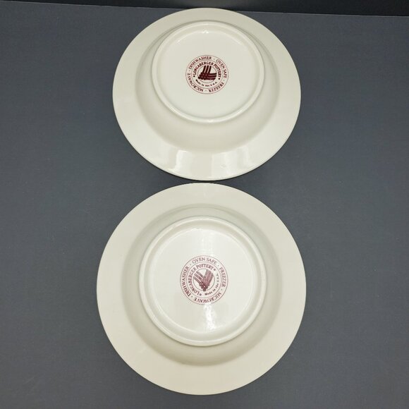 Longaberger Woven Traditions Red Rim Soup Bowls Paprika Rimmed Salad Pasta Bowls - Picture 4 of 8